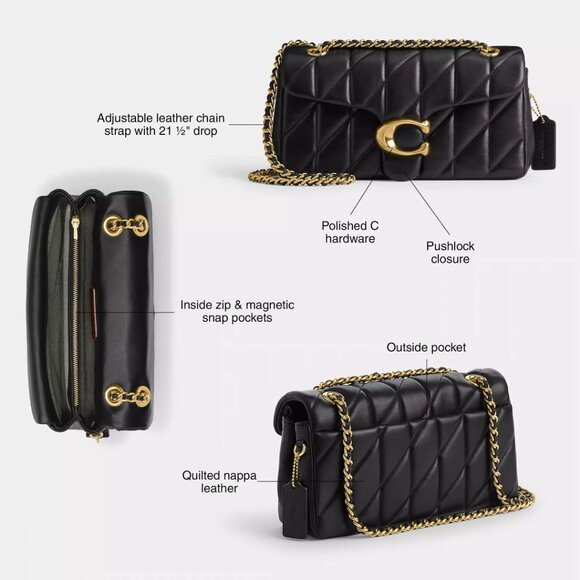 COACH Tabby Shoulder Bag 26 With Pillow Quilting CP150 BLACK / SILVER - Picture 7 of 16